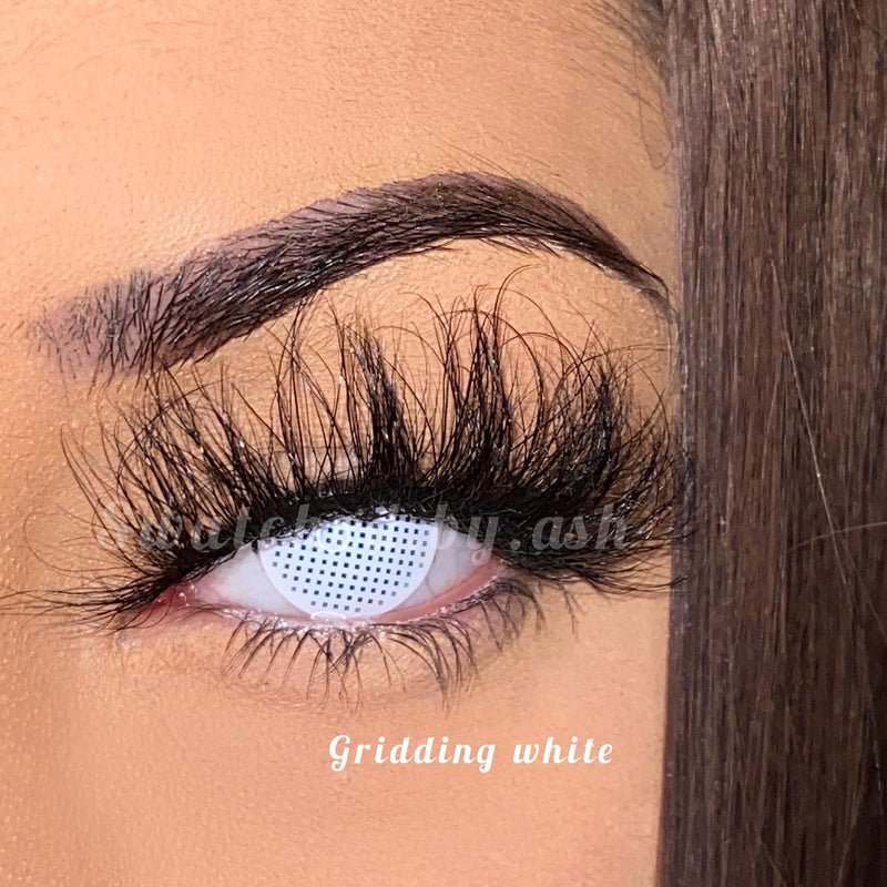 Cat's Gridding White Contact Lenses