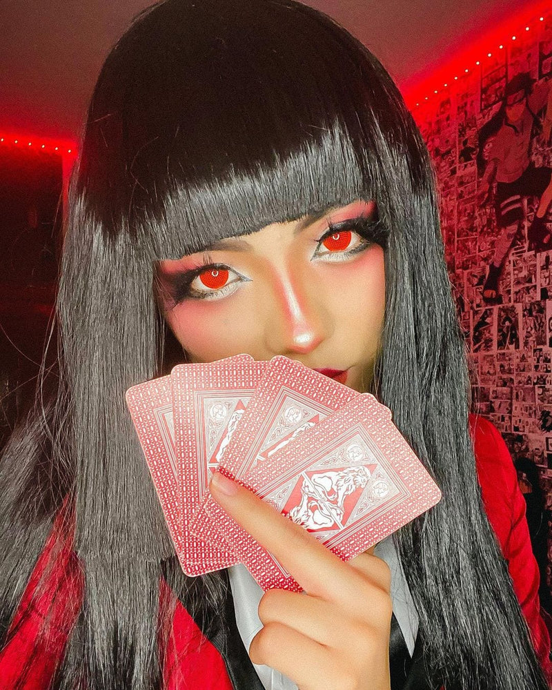 Gridding Red Contact Lenses