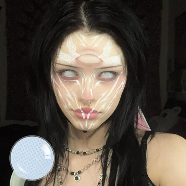 Gridding White Contact Lenses