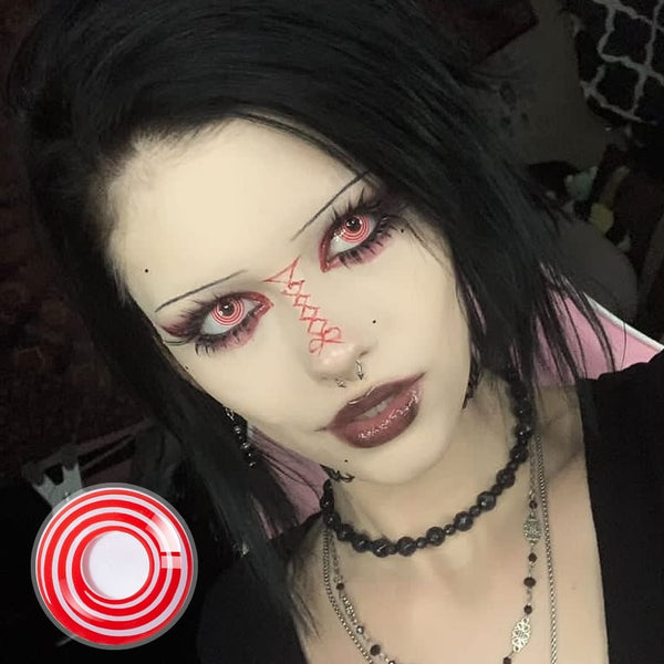 Red Dizzy Eye Contact Lenses