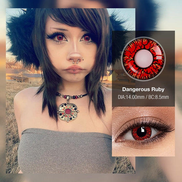 Kat's Dangerous Ruby Contact Lenses(12 months of use)