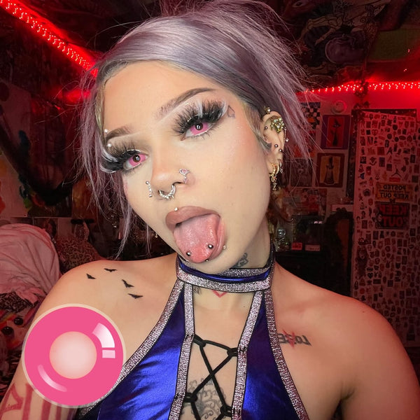 Pure Pink Colored Contact Lenses
