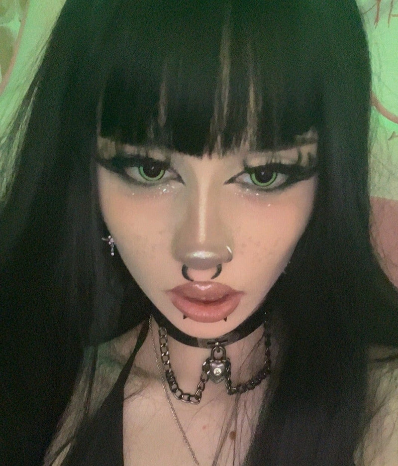 Dilated Green Contact Lenses