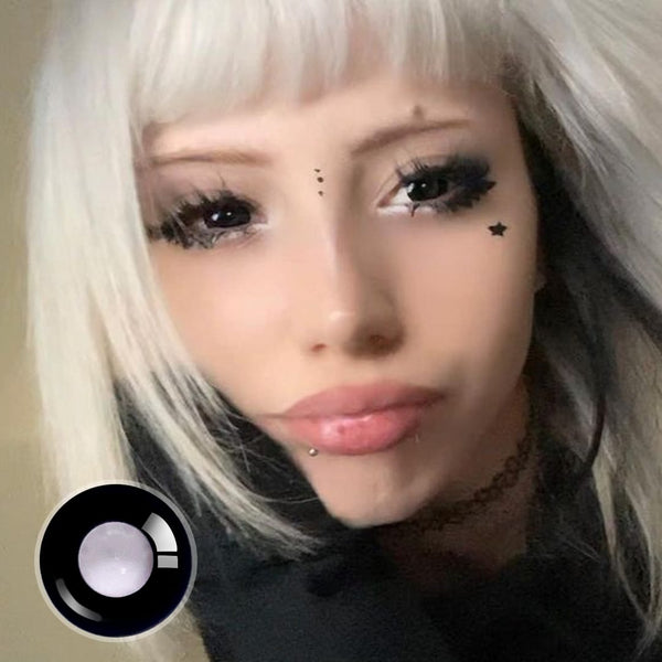 Linn's Dollie Darknight Black Contact Lenses(12 months of use)