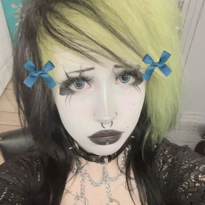 Dilated Blue Contact Lenses