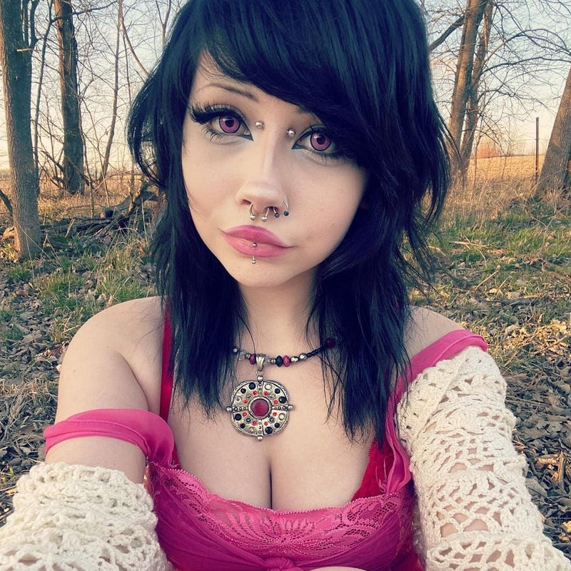 Kat Anime Cloud Rim Pink Contact Lenses