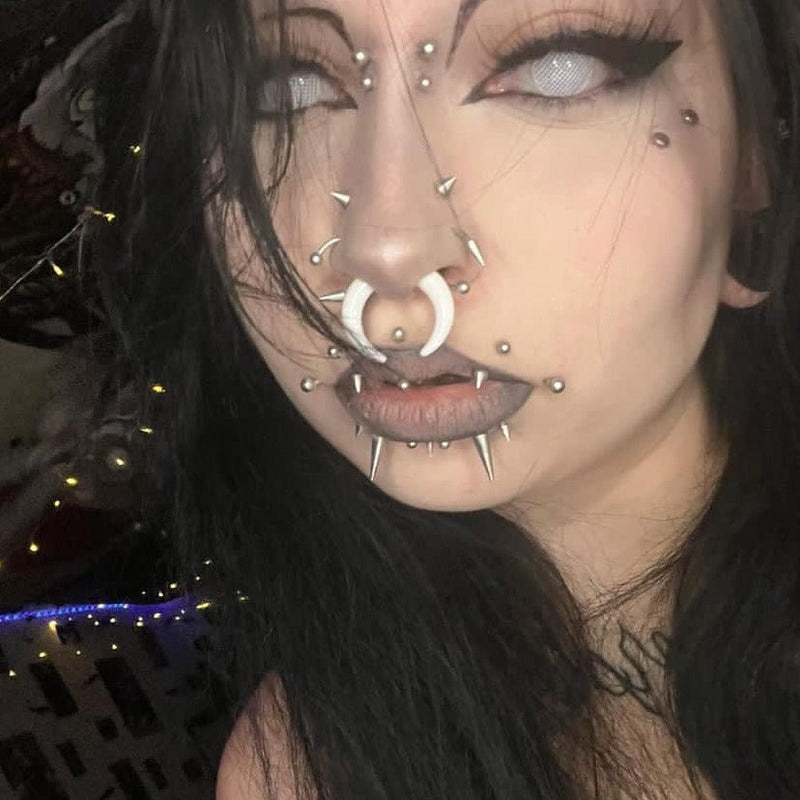 Dead Gridding White Contact Lenses
