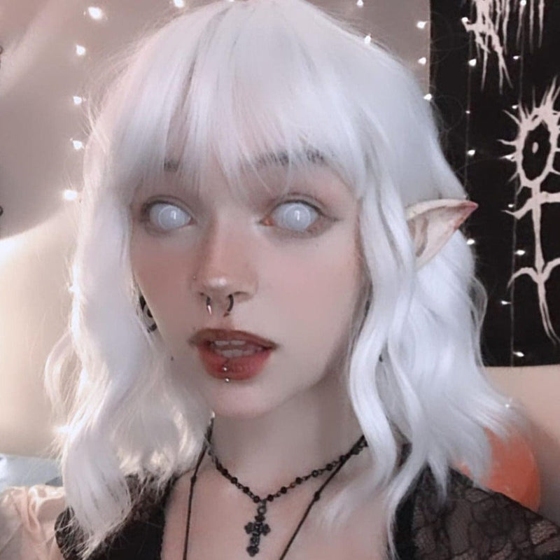 Dead Gridding White Contact Lenses