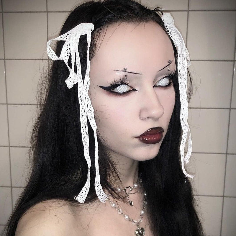 Dead Gridding White Contact Lenses