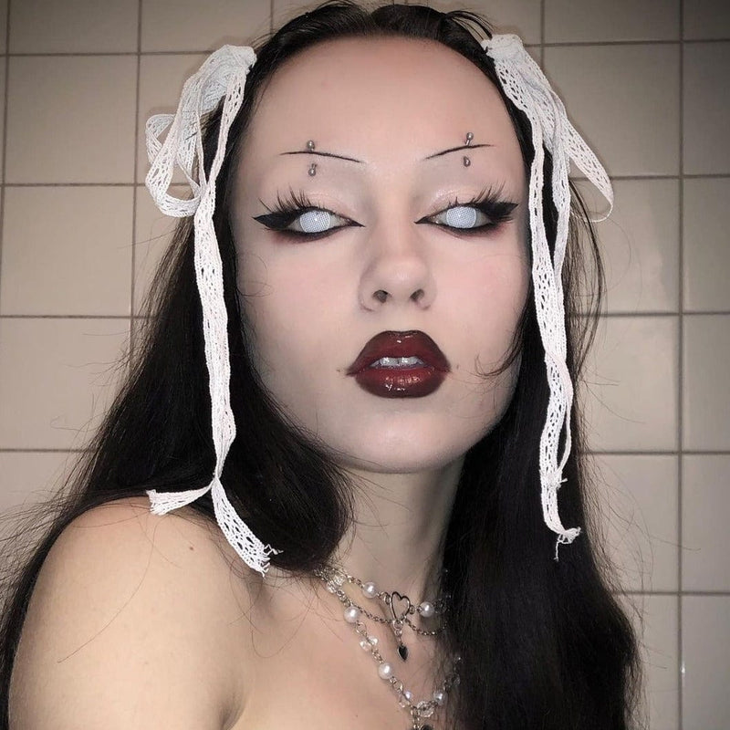 Cat's Gridding White Contact Lenses