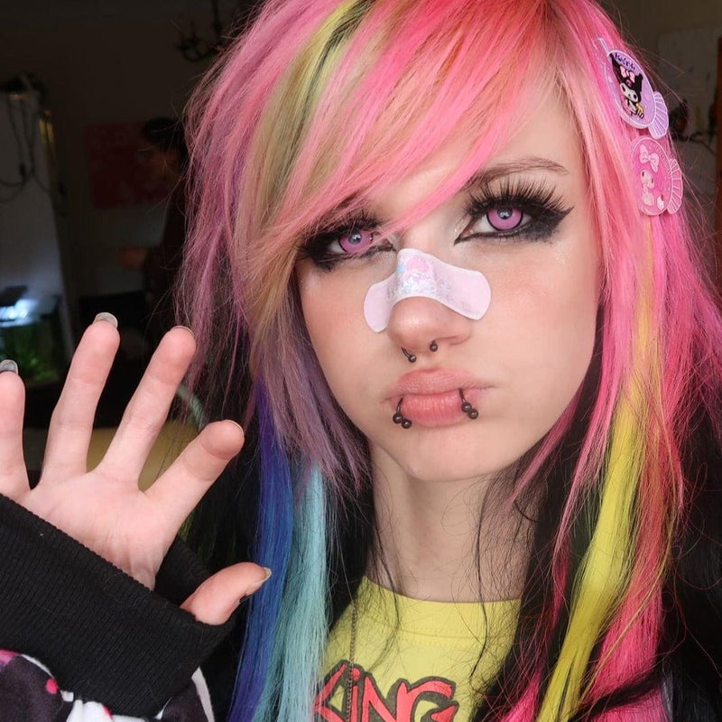 Kat Anime Cloud Rim Pink Contact Lenses