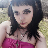 Kat Anime Cloud Rim Pink Contact Lenses