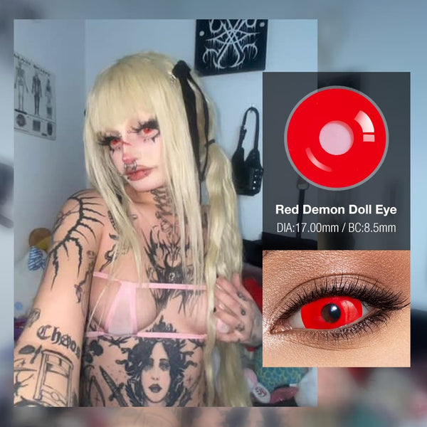 Red Demon Doll Eye Mini Sclera Contact Lenses (17MM)