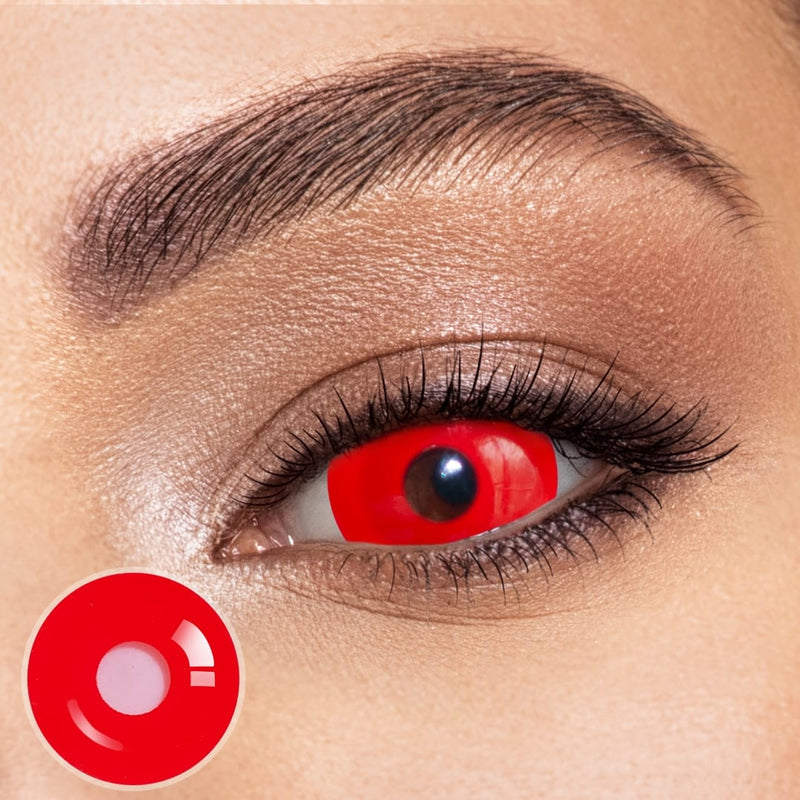 Alexis' Red Demon Doll Eye Mini Sclera Contact Lenses (17MM)