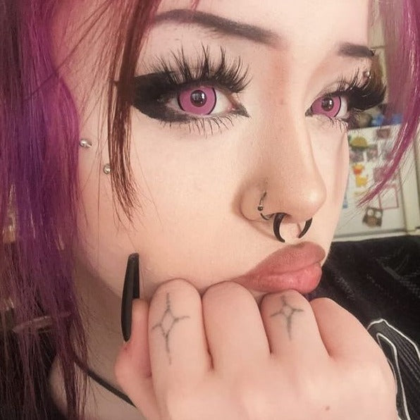 Kat Anime Cloud Rim Pink Contact Lenses