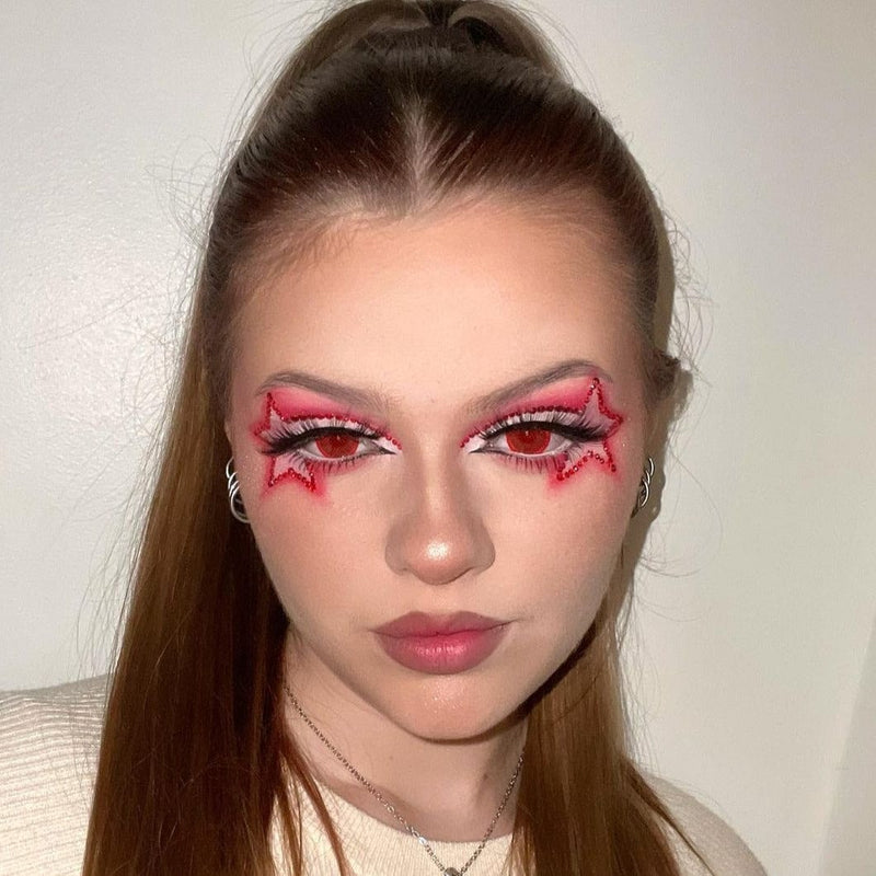 Gridding Red Contact Lenses