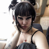 Linn's Dollie Darknight Black Contact Lenses(12 months of use)