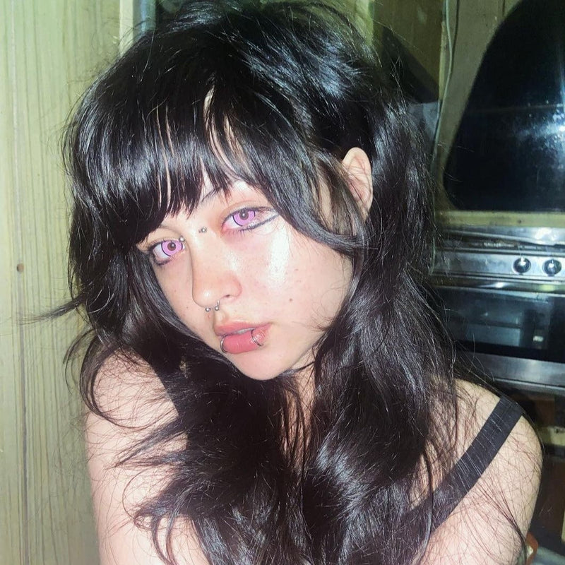 Kat Anime Cloud Rim Pink Contact Lenses