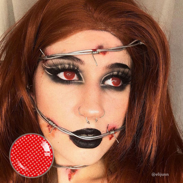 Gridding Red Contact Lenses