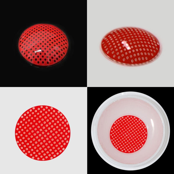 Gridding Red Contact Lenses