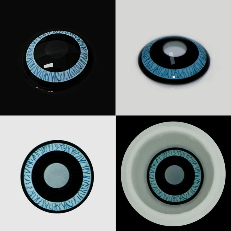 Dilated Blue Contact Lenses