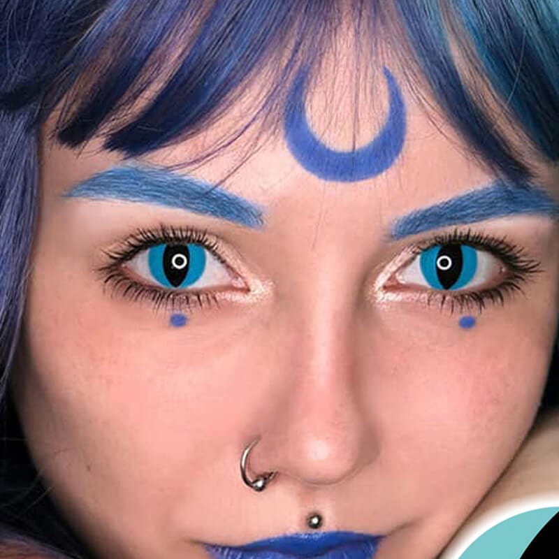 Cat Eye Blue Contact Lenses