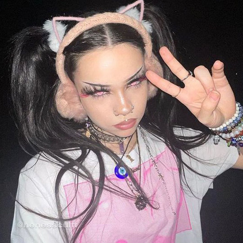 Pink Snow Contact Lenses(12 months of use)